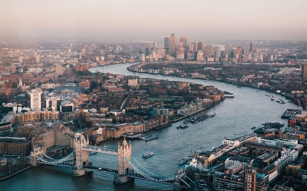 Looking down on Tower Bridge