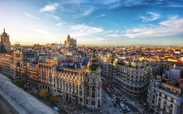 Busy street in Madrid