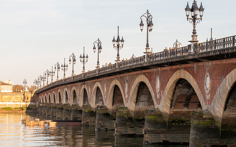 Bridge with lights on it