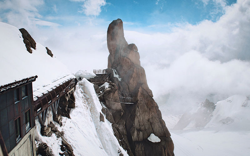 Structure on the side of a mountain