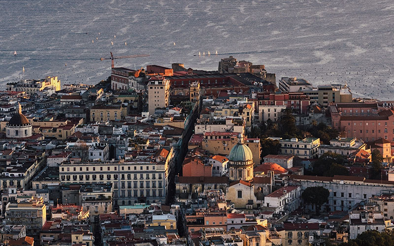 Looking down on Naples