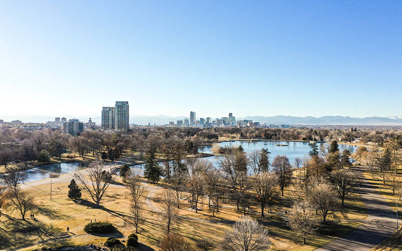 Sunny day at the park in Denver