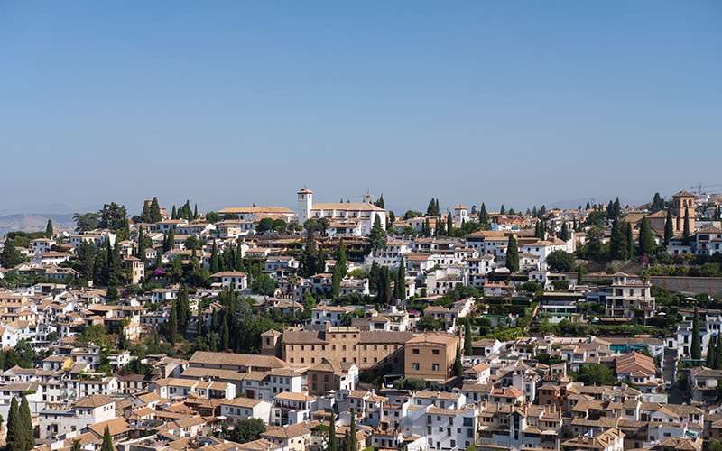 Cloudless sky in Granada