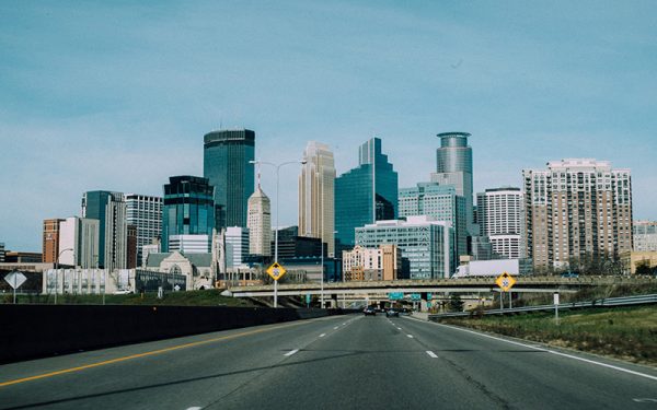 Empty road in Minneapolis