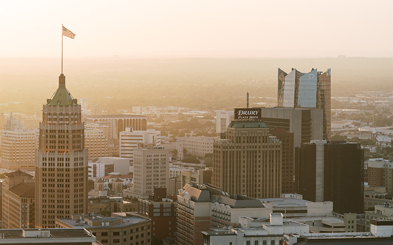 Sunset over San Antonio