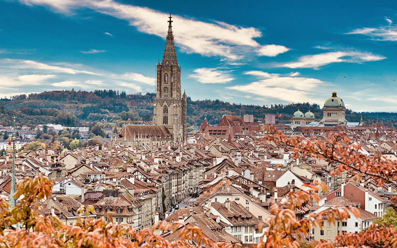 A stunning aerial shot of Bern